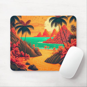 Mousepad Trabalho de arte de Paisagem Tropical de Verão Col