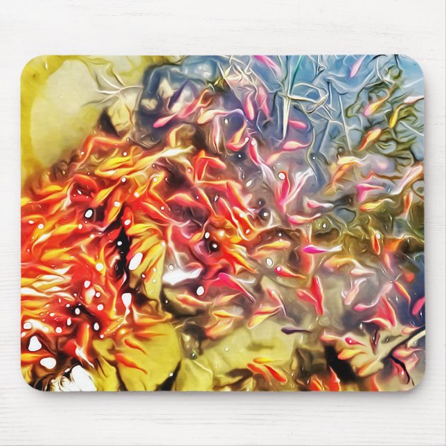 Mousepad Trabalho de arte de peixe num rato (Frente)