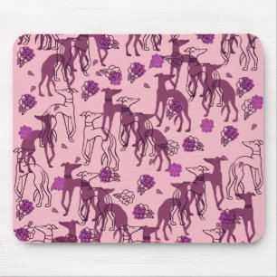 Mousepad Trabalho de arte Greyhound Rosas