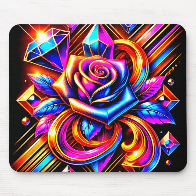 Mousepad Trabalho de arte rosa (Frente)