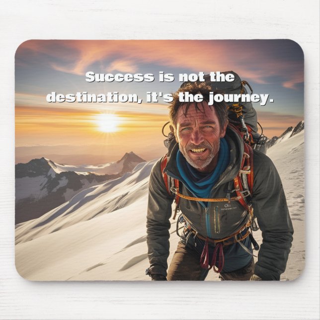 Mousepad Trabalho de Duro e Sucesso Montanha escalada Motiv (Frente)