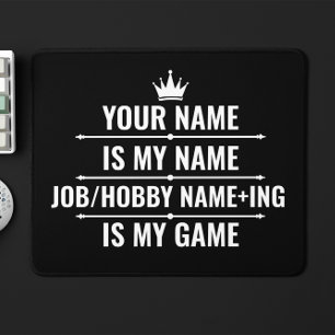 Mousepad Trabalho Engraçado Personalizado e Nome do Hobby