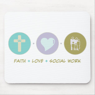 Mousepad Trabalho social do amor da fé