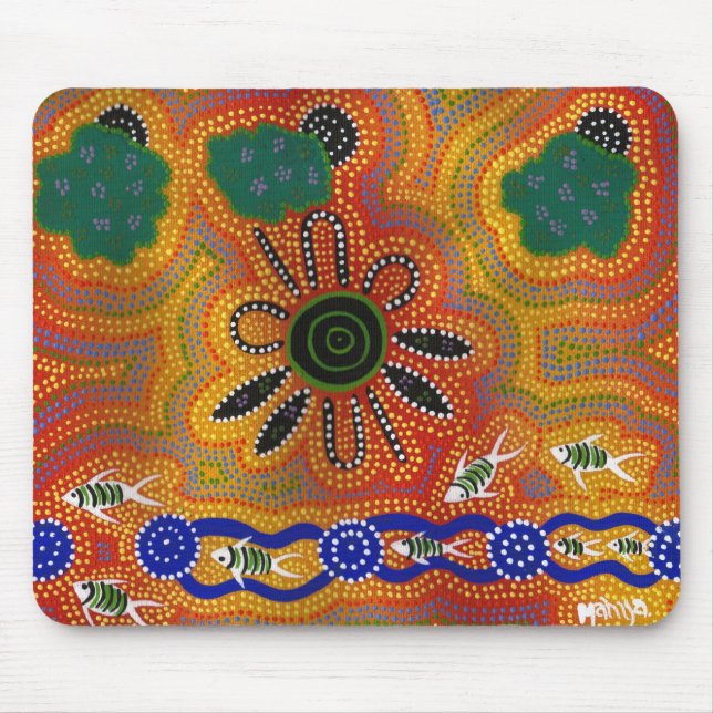 Mousepad Trabalhos de arte aborígenes (Frente)