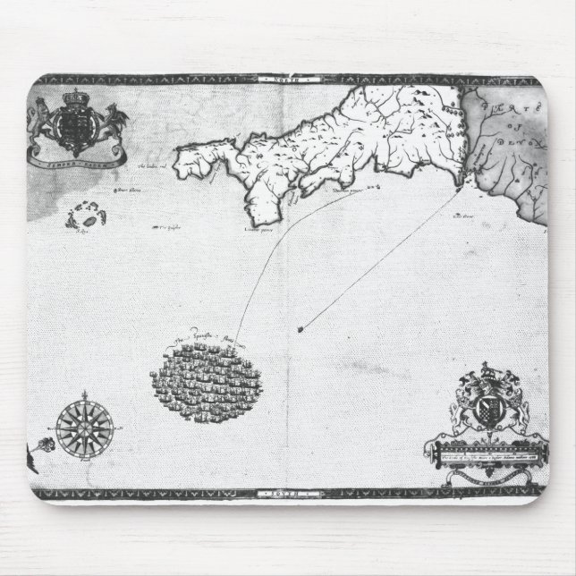Mousepad Trace mostrar a rota da frota da armada (Frente)