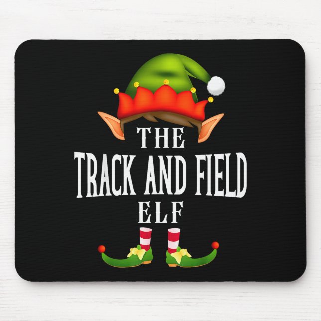Mousepad Track And Field Elf Group Funny Christmas Pajama P (Frente)