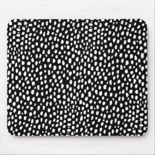 Mousepad Traços de bolinhas feitos à mão (preto e branco