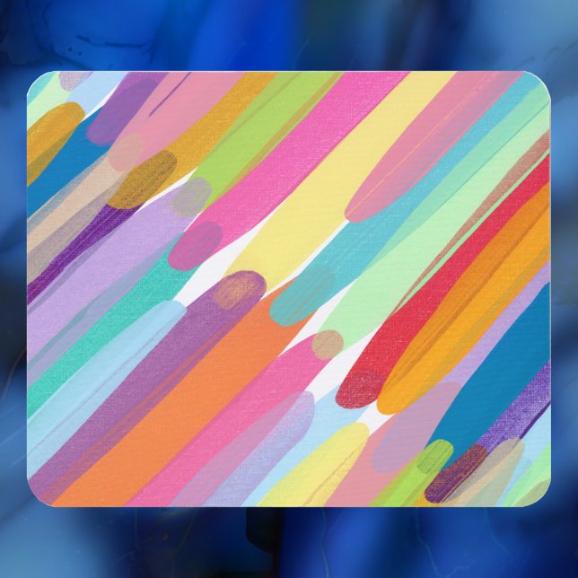 Mousepad Traços de cores diagonais, pintura de Abstrato (Criador carregado)