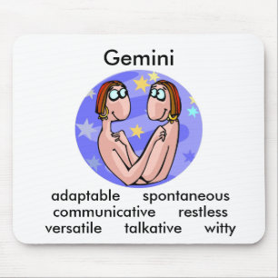 Mousepad Traços Gemini personalizáveis com gêmeos bonito