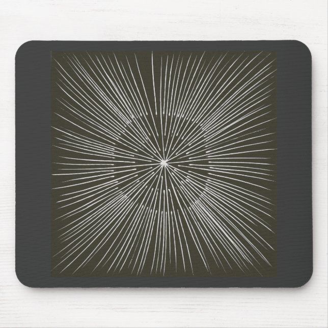 Mousepad Traços Pulsantes Brancos em Massetes Pretos (Frente)