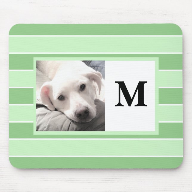 Mousepad Traços Verdes Personalizados Um Cachorro De Foto C (Frente)