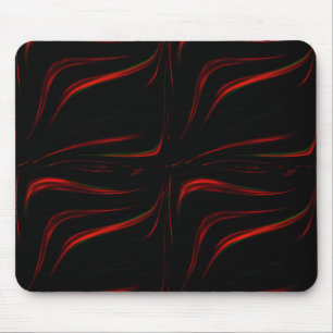 Mousepad Traços vermelhos ondulados sobre fundo preto