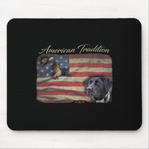 Mousepad Tradição Americana Galinha-d'água Caça Cão Blac