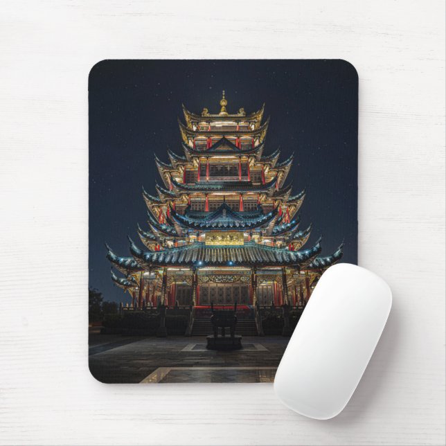 Mousepad Tradicional Japonês Iluminação do Céu Noturno (Com mouse)