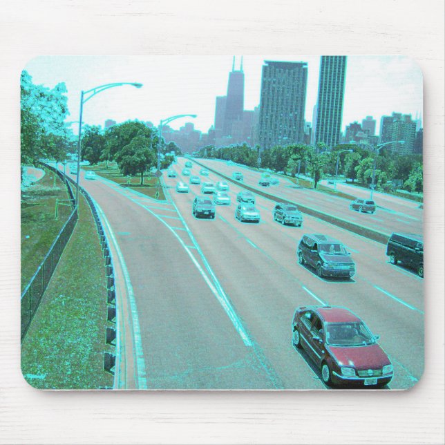 Mousepad Tráfego de Chicago em Folha Colorida (Frente)
