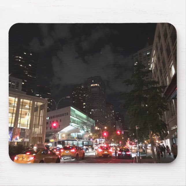 Mousepad Tráfego noturno no Lincoln Center Nova Iorque NYC (Frente)