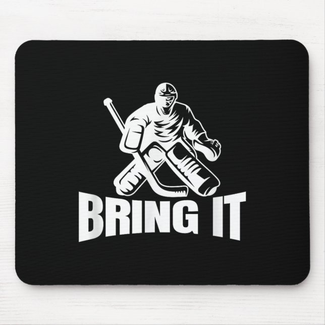 Mousepad Traga-O De Hóquei Em Gelo Goaltender Engraçado Goa (Frente)
