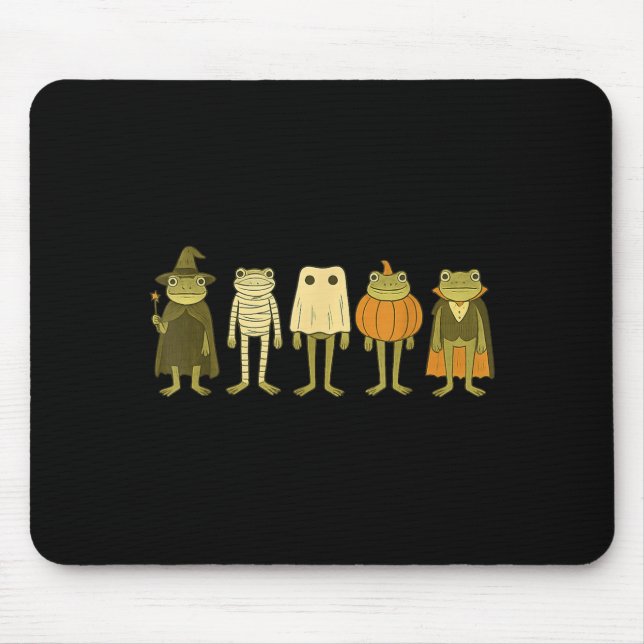 Mousepad Trajes de Halloween de Rãs Assustadoras Fofas (Frente)