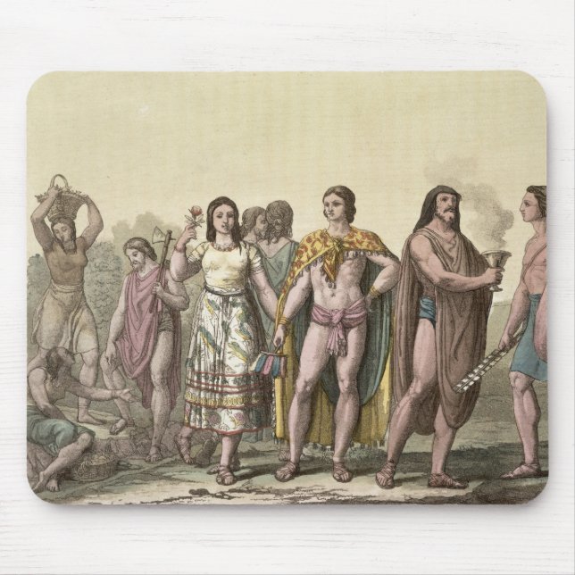 Mousepad Trajes dos mexicanos (gravura da cor) (Frente)