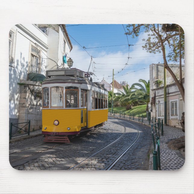 Mousepad Trama amarela na rua em Lisboa, Portugal (Frente)
