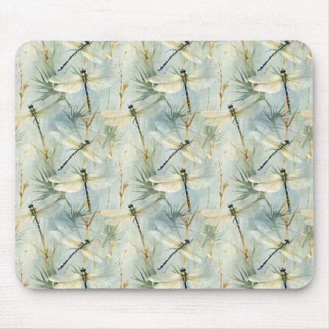 Mousepad Tranquil Dragonfly Estilo Watercolor (Frente)