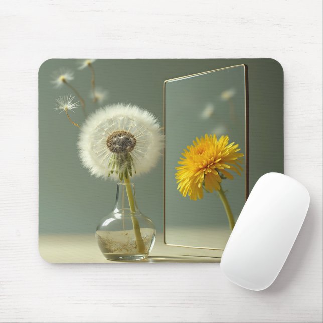 Mousepad Transformação de Dente-de-Leão Refletida em um Esp (Com mouse)