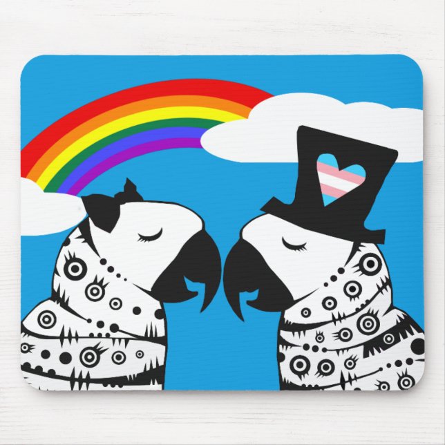 Mousepad Transgender Parrot Boy com Namorada (Frente)