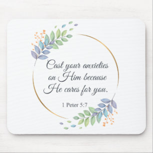 Mousepad Transmita Suas Ansiedades Nele 1 Peter 5:7