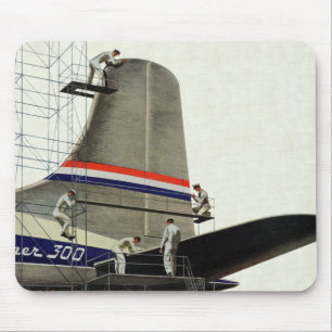 Mousepad Transporte Vintage, Manutenção para Aviões