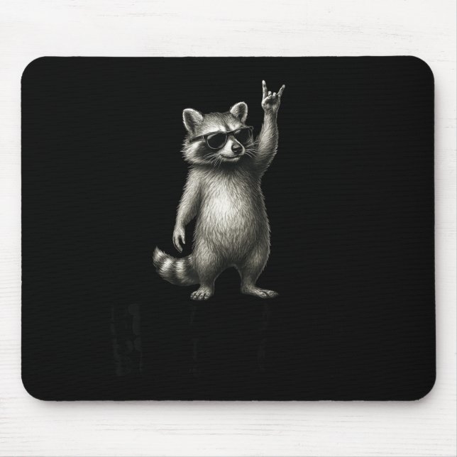 Mousepad Trash DJ Rock Panda Raccoon Shades (Frente)