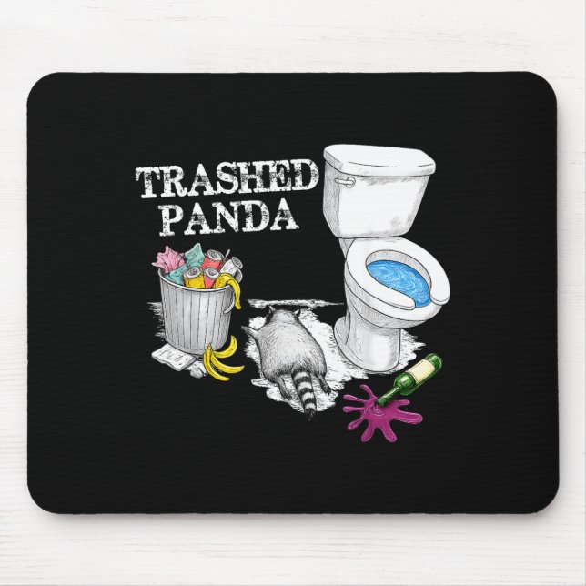Mousepad Trashed Panda Drunk Racoon Party Animal Meme Funny (Frente)