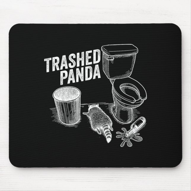 Mousepad Trashed Panda Funny Drunk Racoon  (Frente)