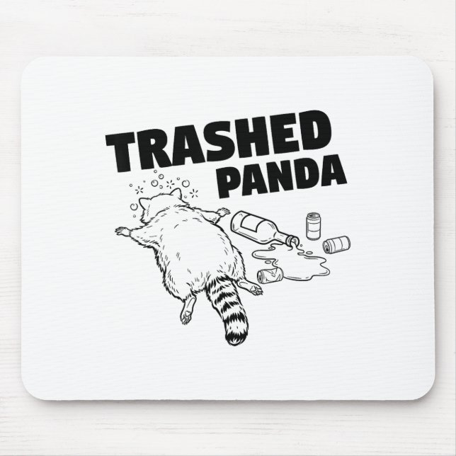Mousepad Trashed Panda Funny Drunk Racoon  (Frente)