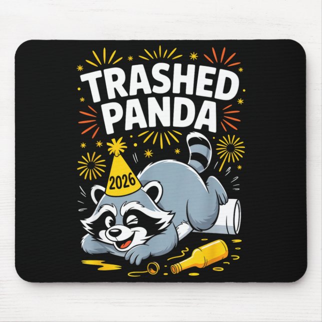 Mousepad Trashed Panda New Year 2026 Funny Raccoon Design  (Frente)