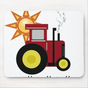 Mousepad Trator de fazenda vermelho