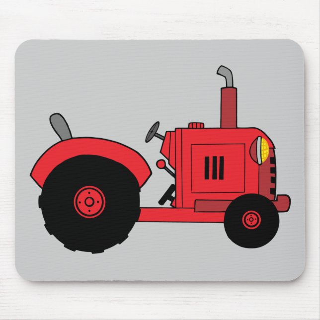 Mousepad trator vermelho vintage (Frente)