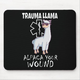 Mousepad Trauma Llama Emt Design Médico Ems Alpaca Sua Mulh