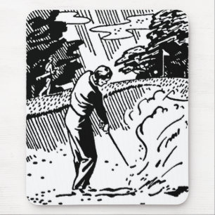 Mousepad Trava de Areia de Golfer Retro