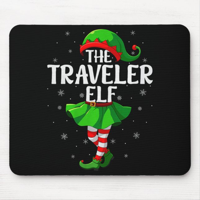 Mousepad Traveler Elf Christmas Girls Women Elf Squad Xmas  (Frente)