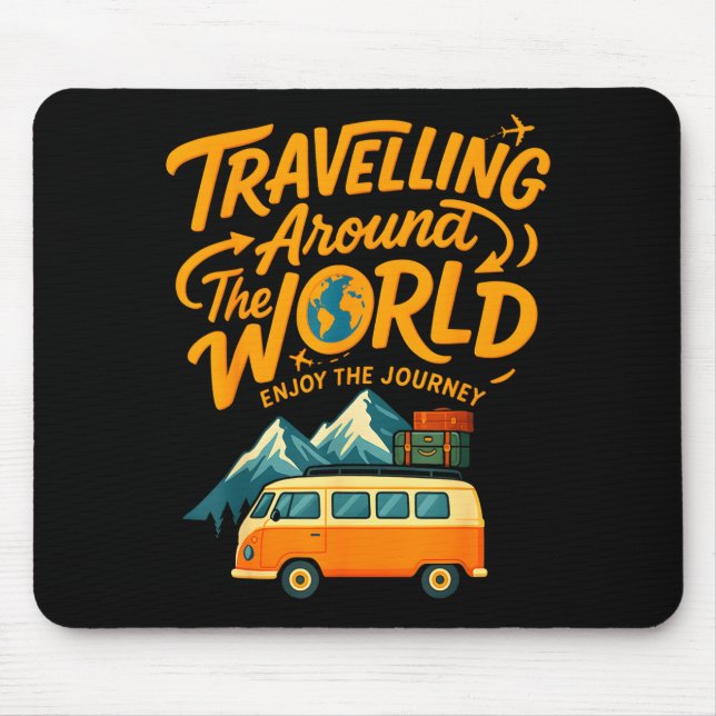 Mousepad Traveling Around The World Van Life Adventure Desi (Frente)