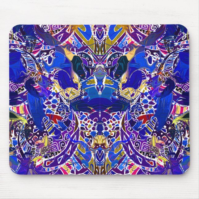 Mousepad Travesseiro decorativo de elementos abstrato azuis (Frente)