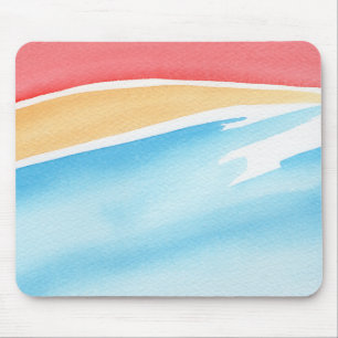 Mousepad Trazos de aquarela vermelhos laranja e azuis legai