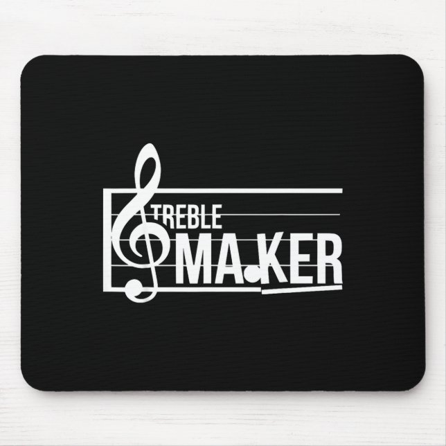 Mousepad Treble Maker Pun Funny Marching Band Music Lover E (Frente)