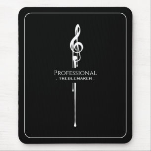 Mousepad Treblemaker Música Engraçada Pun Clássico Negro G-