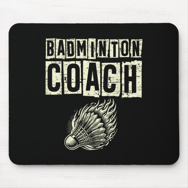 Mousepad Treinador de Badminton Raquete de Peteca  (Frente)