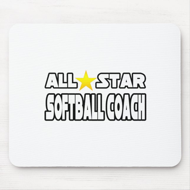 Mousepad Treinador de Softball em Estrelas (Frente)