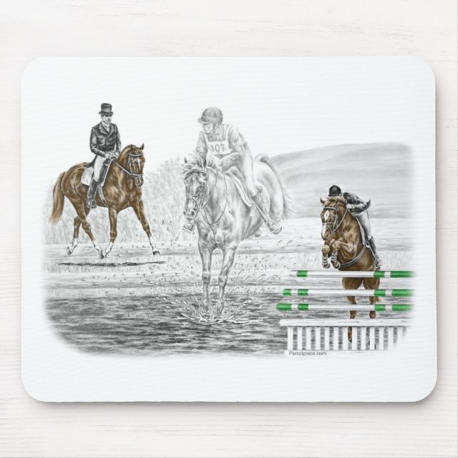 Mousepad Treinamento em Combinação de Cavalos de Eventos de (Frente)