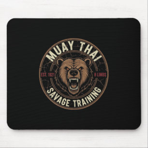 Mousepad Treinamento Selvagem de Muay Thai 8 Membros Urso R
