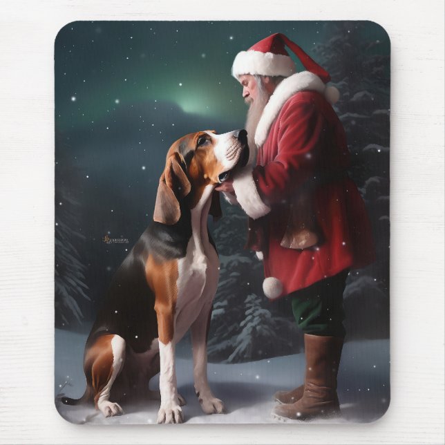 Mousepad Treing Walker Coonhound Santa Claus Natal (Frente)