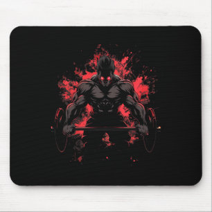 Mousepad Treino de musculação Anime masculino Powerlifting